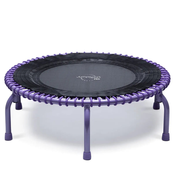 Purple and black rebounder on a white background