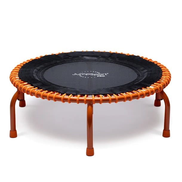 JumpSport 39 inch PRO trampoline model TRUE COLORS "Energize" in orange laying flat