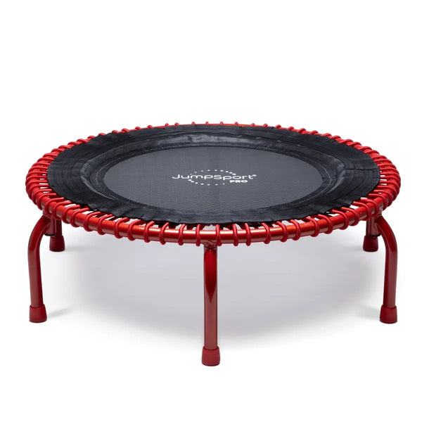 JumpSport 39 inch PRO trampoline model TRUE COLORS "Ignite" in red laying flat