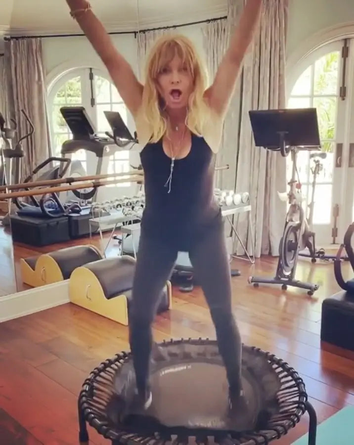Goldie Hawn on JumpSport Trampoline