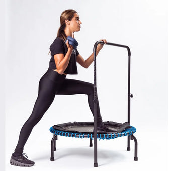 Woman stretching holding onto 39" standard handle bar