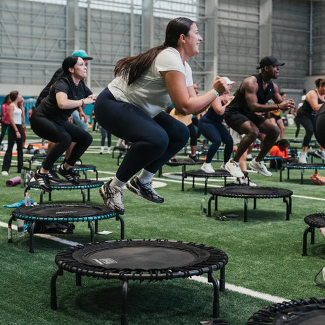 training class with JumpSport trampolines